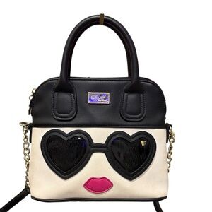 Betsey Johnson Handbag sunglasses lips crossbody bag purse designer chic fashion